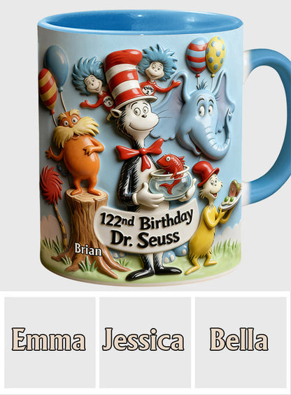 122nd Birthday - Personalized Dr Seuss Accent Mug & Coaster