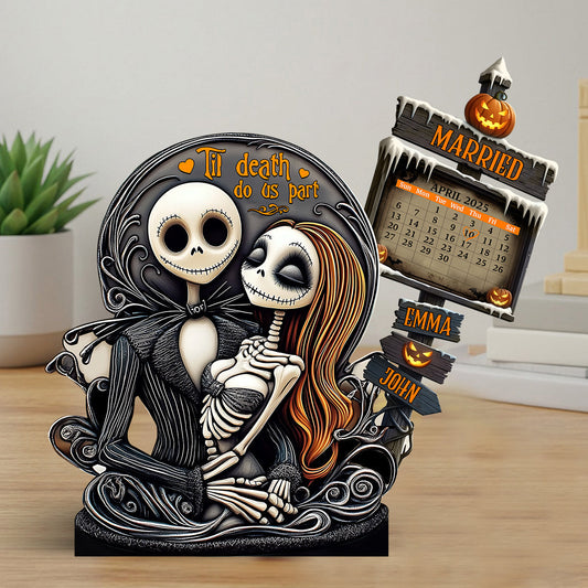 Til Death Do Us Part - Personalized Nightmare Custom Shaped Wood Plaque