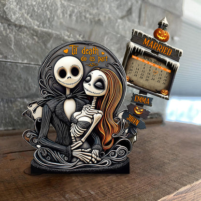 Til Death Do Us Part - Personalized Nightmare Custom Shaped Wood Plaque