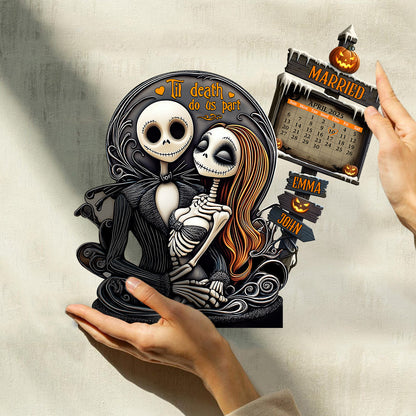 Til Death Do Us Part - Personalized Nightmare Custom Shaped Wood Plaque