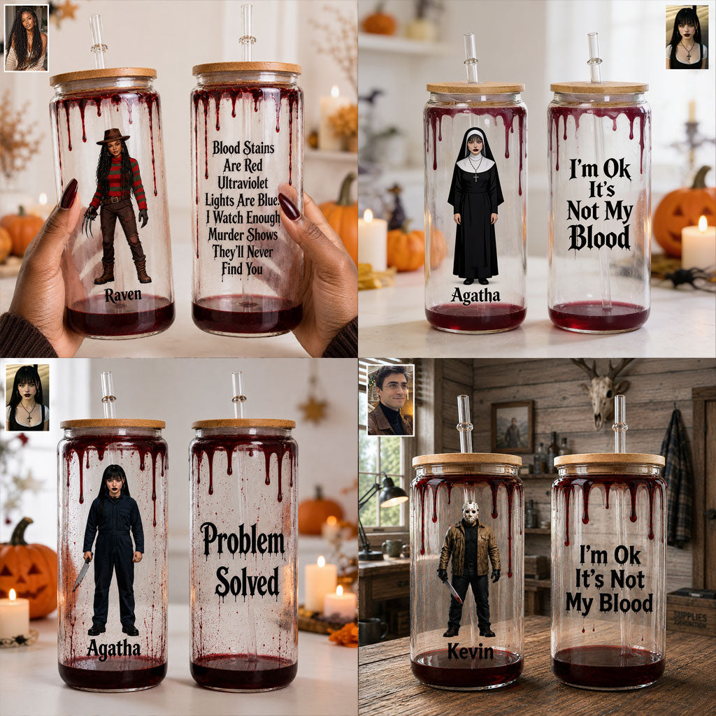 Not My Blood - Personalized True Crime Can Glass