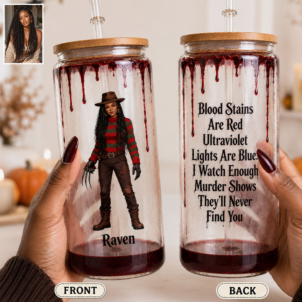 Not My Blood - Personalized True Crime Can Glass