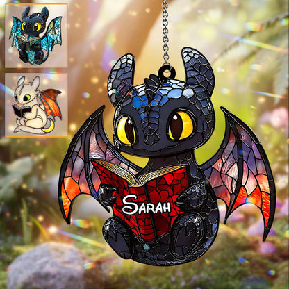 Just A Girl Who Loves Dragons - Personalized Mouse Window Hanging Suncatcher Ornament