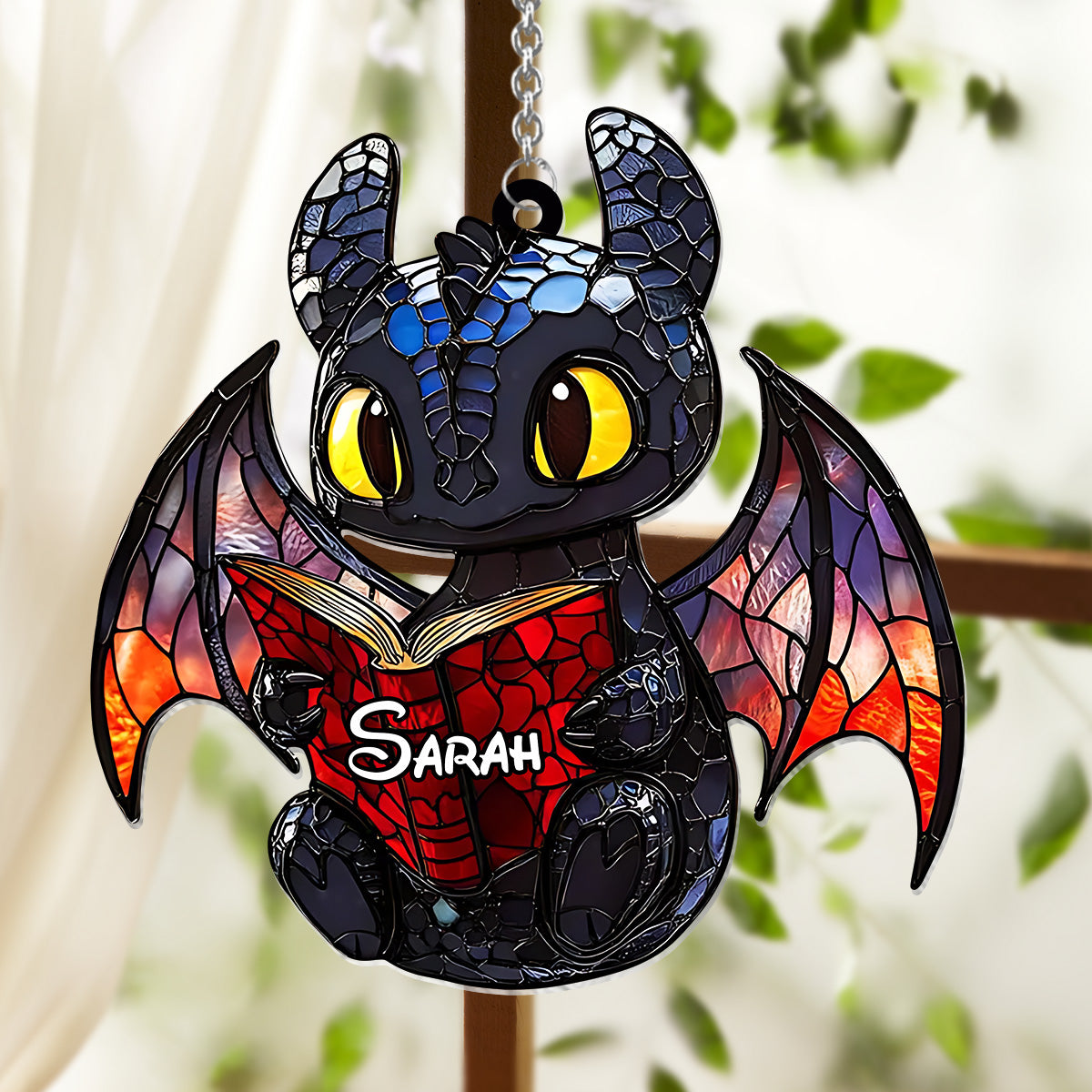 Just A Girl Who Loves Dragons - Personalized Mouse Window Hanging Suncatcher Ornament