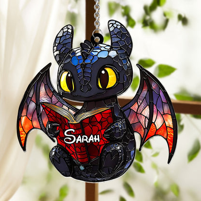 Just A Girl Who Loves Dragons - Personalized Mouse Window Hanging Suncatcher Ornament