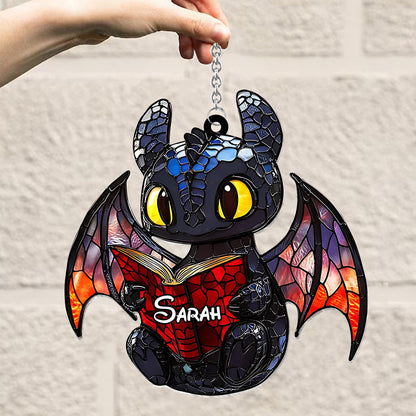 Just A Girl Who Loves Dragons - Personalized Mouse Window Hanging Suncatcher Ornament