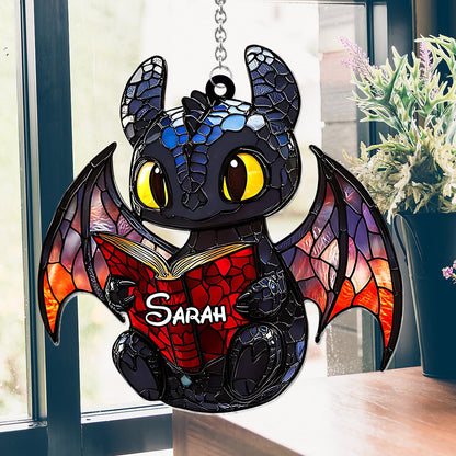 Just A Girl Who Loves Dragons - Personalized Mouse Window Hanging Suncatcher Ornament