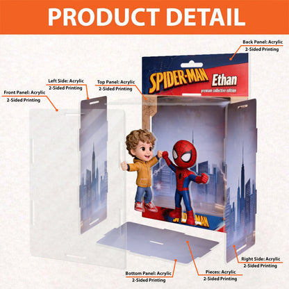 Spider Hero Kids - Any Photo - Personalized Spider Acrylic Display Box