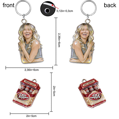 Coquette Dr Pepper Soda Lover - Personalized Texas Drink Premium Keychain With Charms
