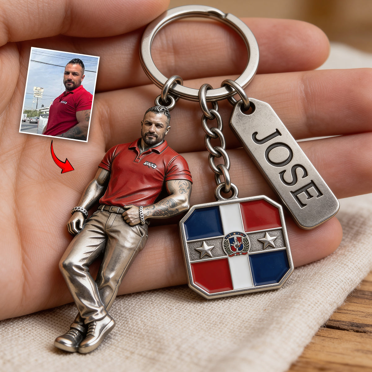 Custom Nationality - Personalized Expats Keychain With Charms