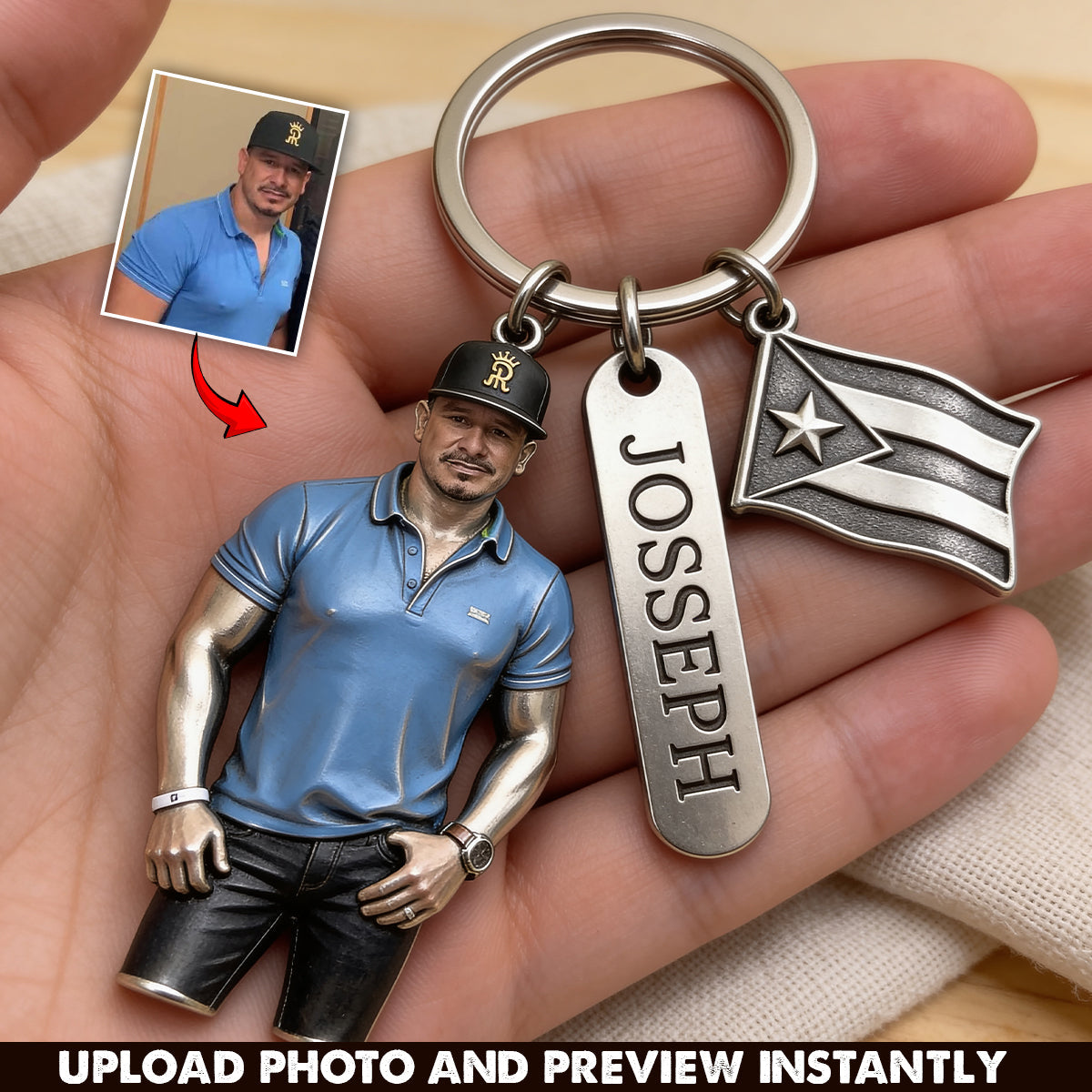Custom Nationality - Personalized Expats Keychain With Charms
