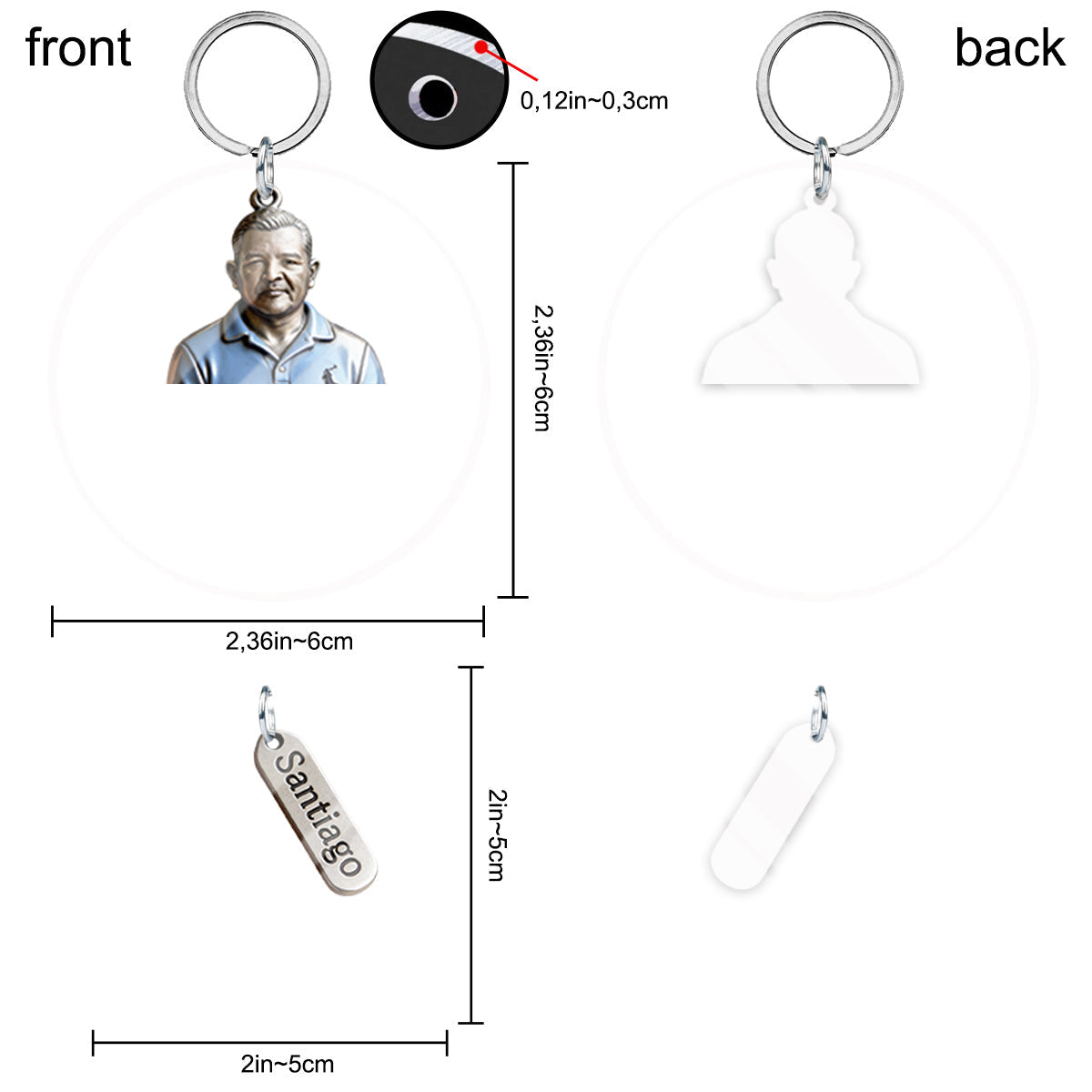 Custom Nationality - Personalized Expats Keychain With Charms