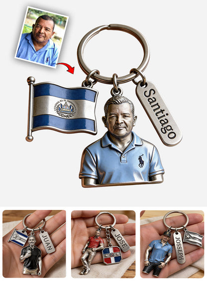 Custom Nationality - Personalized Expats Keychain With Charms