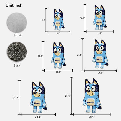 Blue Dog - Personalized Blue Dog Shaped Doormat/ Rug