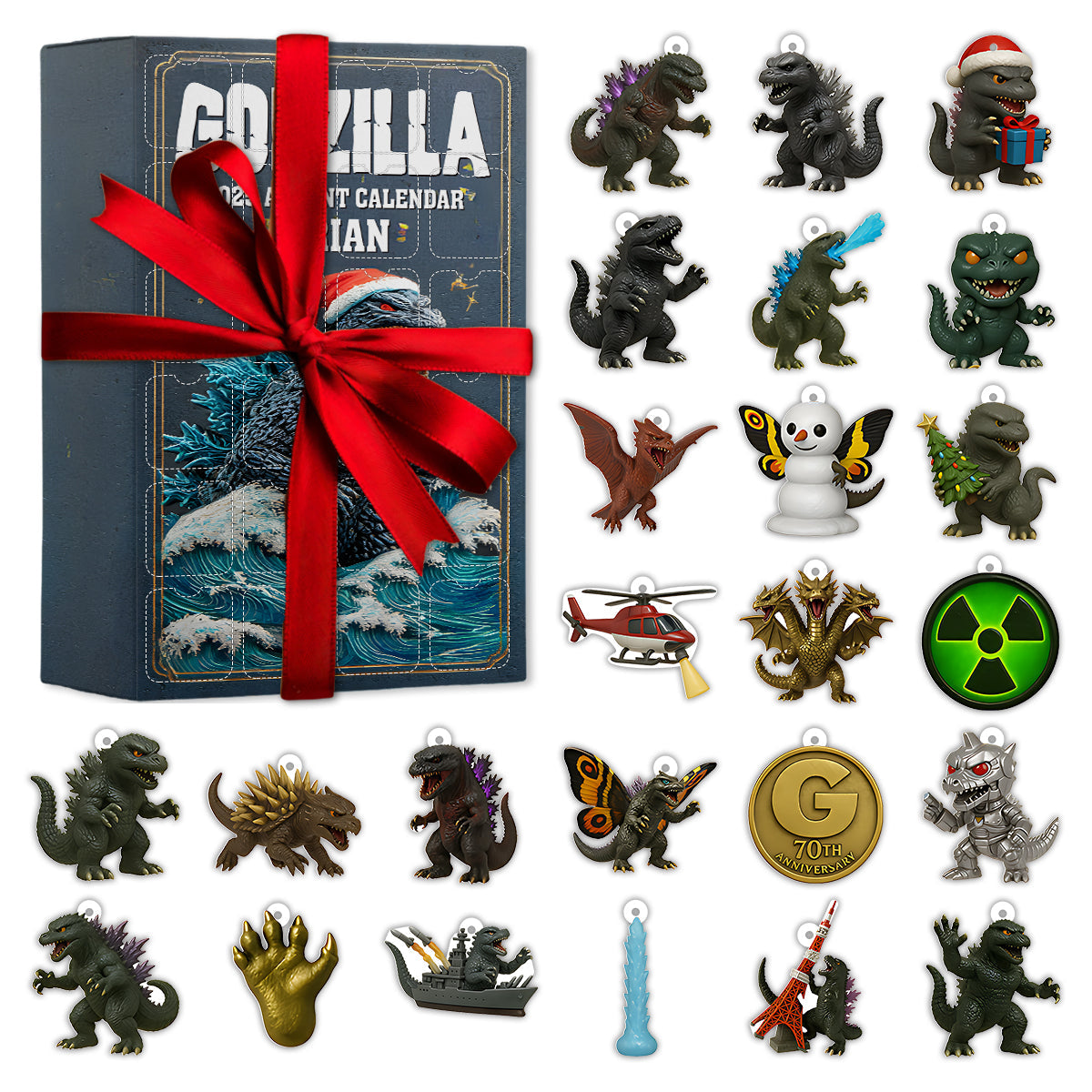 24 Days Of Kaiju - Personalized Giant Monster Advent Calendar With Ornaments