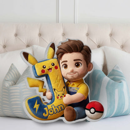 Monster Trainer - Personalized Monster Trainer Faux Fur Shaped Pillow
