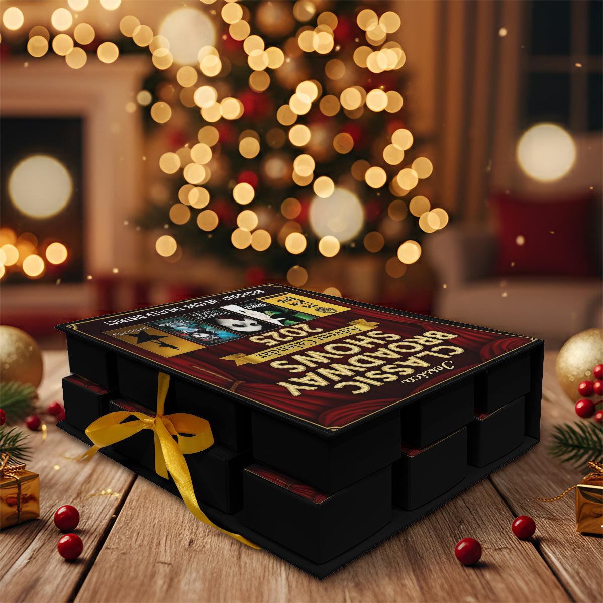 Musical Theatre - Personalized Wicked Movie Folded Advent Calendar With Ornaments