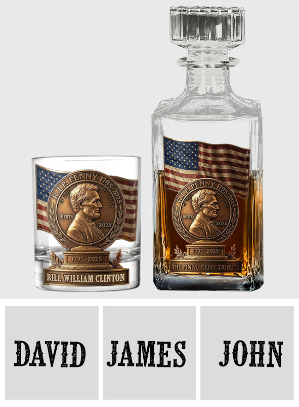 RIP Penny - Personalized Pontoon Whiskey Decanter Set