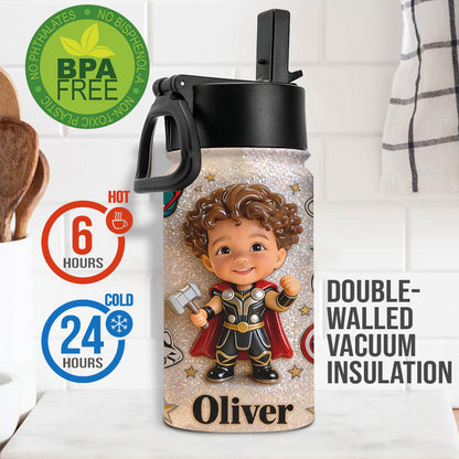 Save The Universe - Personalized Kid Kid Bottle With Plush Charm