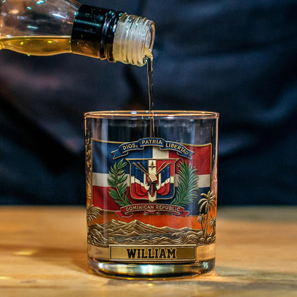 Dominican Republic, Dios, Patria, Libertad - Personalized Expats Whiskey Decanter Set