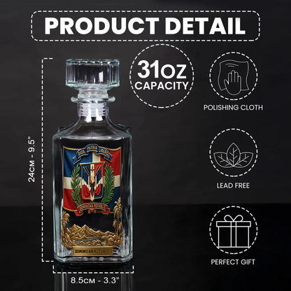 Dominican Republic, Dios, Patria, Libertad - Personalized Expats Whiskey Decanter Set