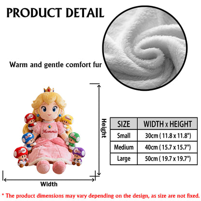 Mom Of Mushrooms - Personalized Super Plumber Premium Faux Fur Pillow
