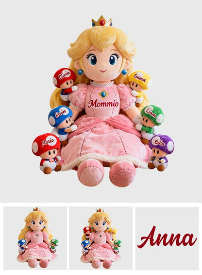 Mom Of Mushrooms - Personalized Super Plumber Premium Faux Fur Pillow