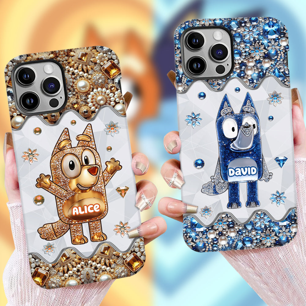 Cute Dog - Personalized Blue Dog Full Print Phone Case