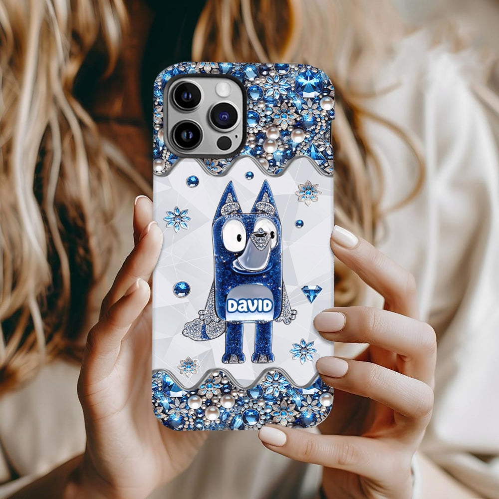 Cute Dog - Personalized Blue Dog Full Print Phone Case