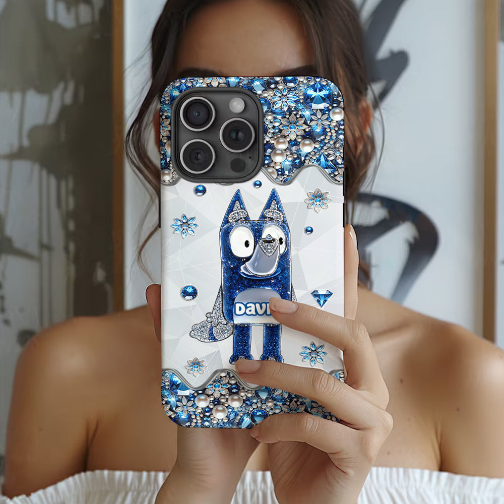 Cute Dog - Personalized Blue Dog Full Print Phone Case