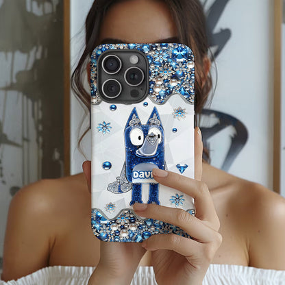 Cute Dog - Personalized Blue Dog Full Print Phone Case