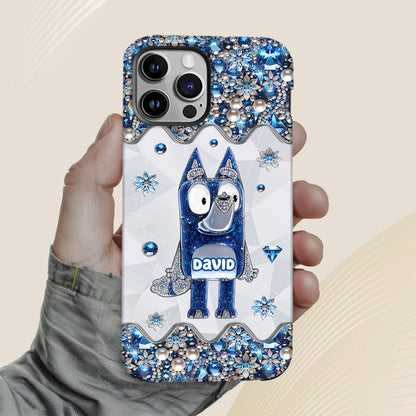 Cute Dog - Personalized Blue Dog Full Print Phone Case