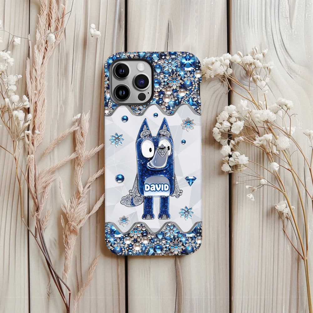 Cute Dog - Personalized Blue Dog Full Print Phone Case