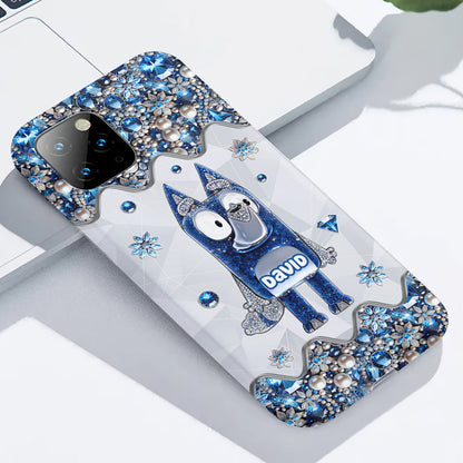 Cute Dog - Personalized Blue Dog Full Print Phone Case