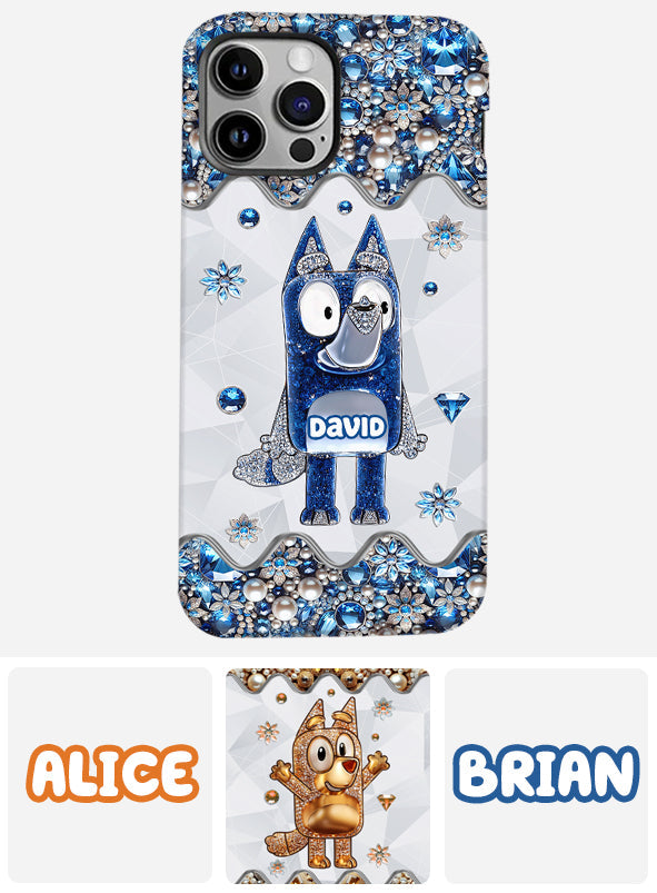 Cute Dog - Personalized Blue Dog Full Print Phone Case