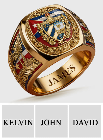 Proud Cuba - Personalized Expats Signet Ring