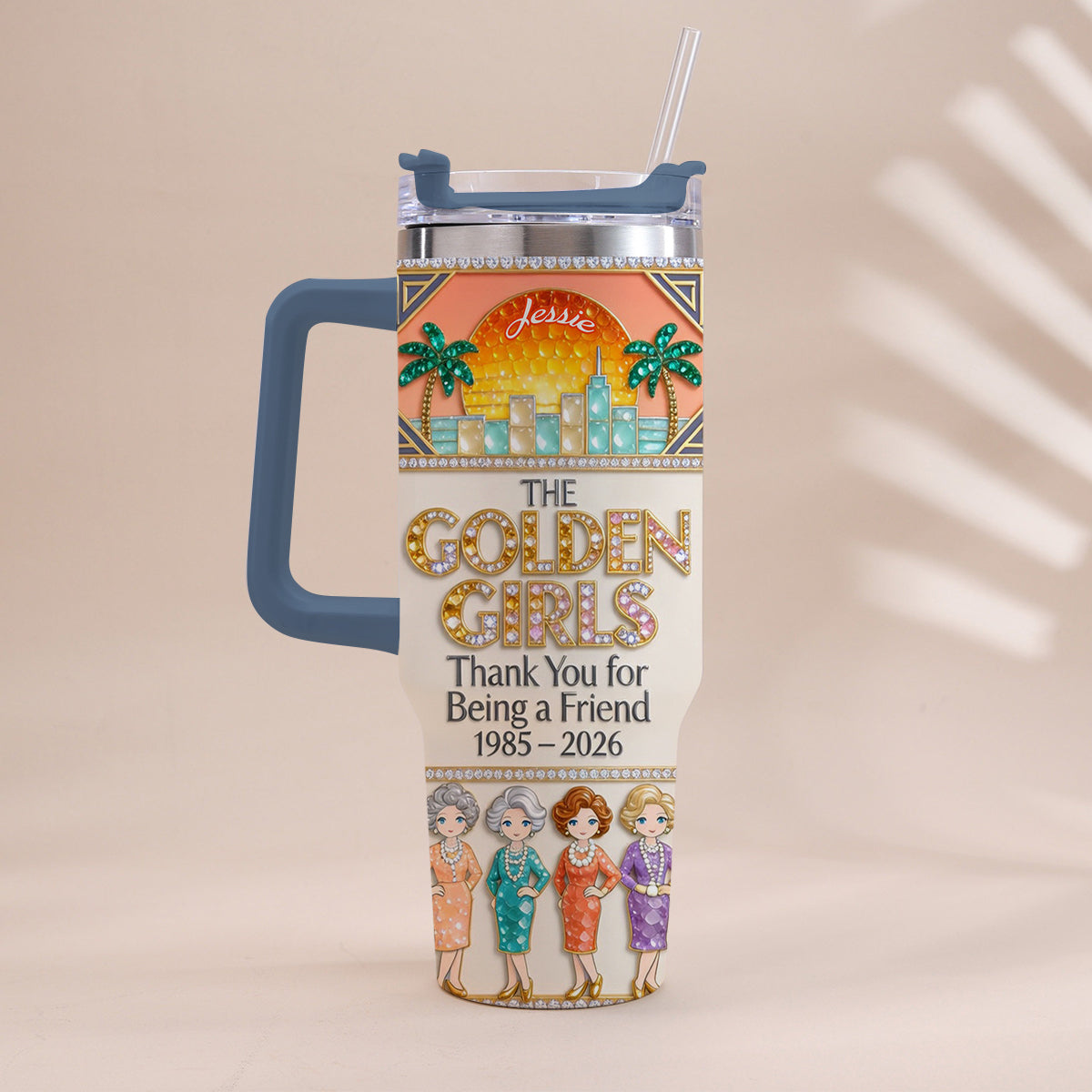 Thank You For Being A Friend - Personalized Tumbler With Handle