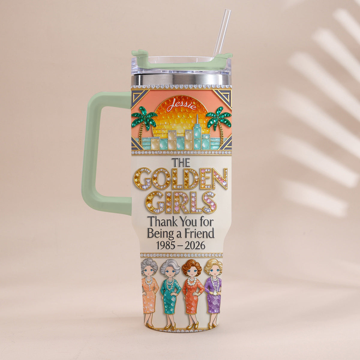Thank You For Being A Friend - Personalized Tumbler With Handle