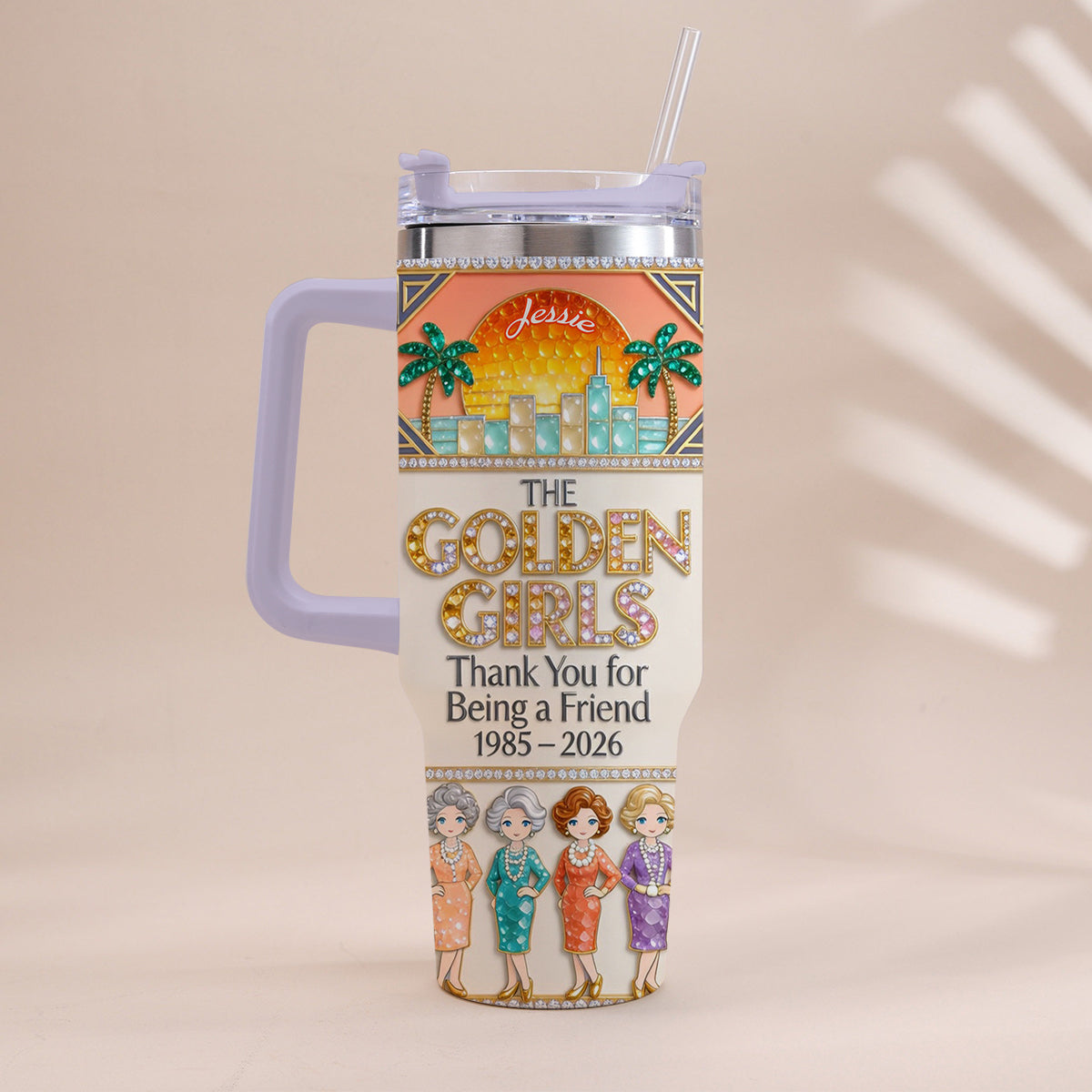 Thank You For Being A Friend - Personalized Tumbler With Handle
