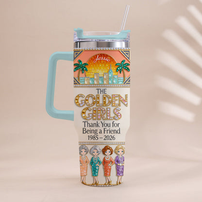 Thank You For Being A Friend - Personalized Tumbler With Handle