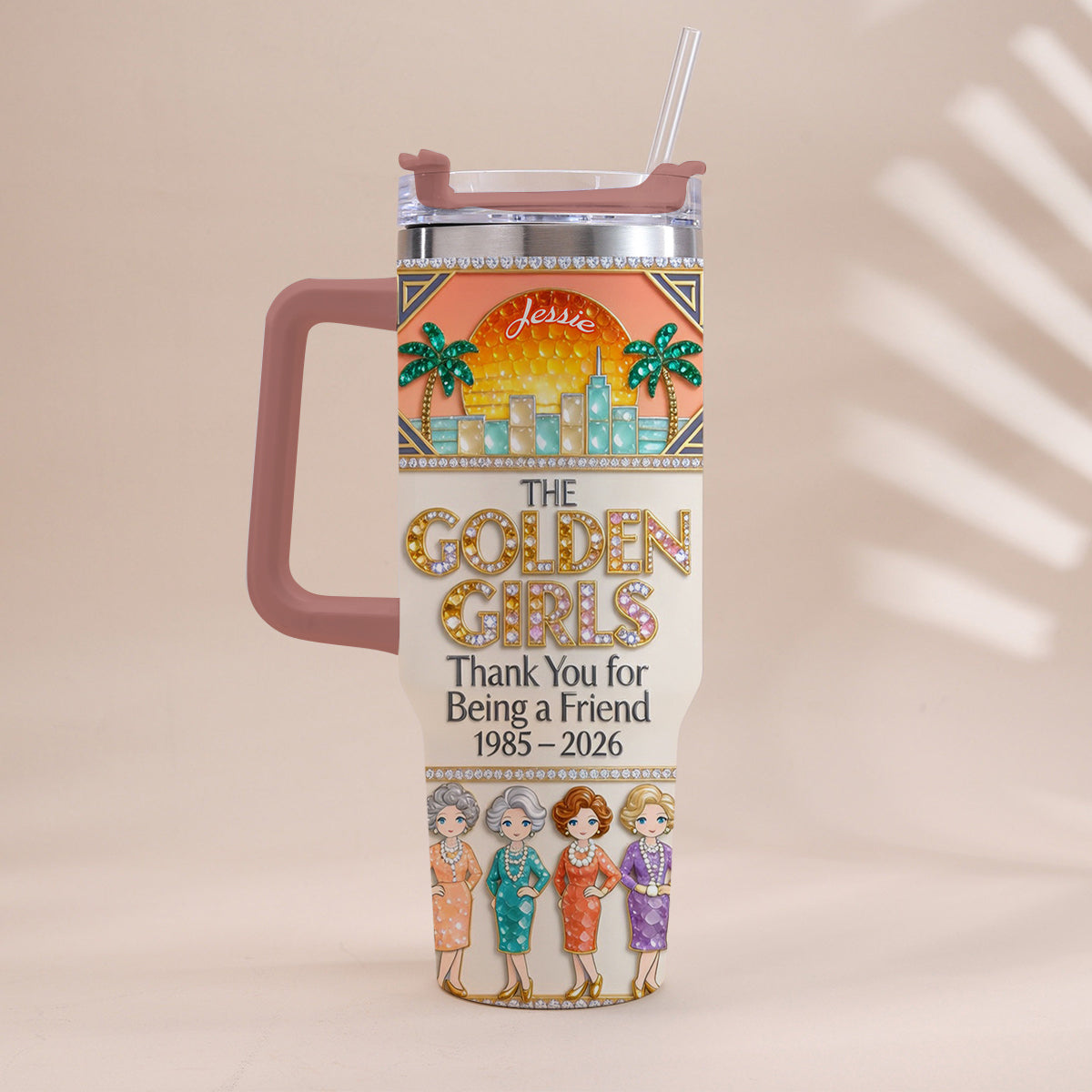 Thank You For Being A Friend - Personalized Tumbler With Handle