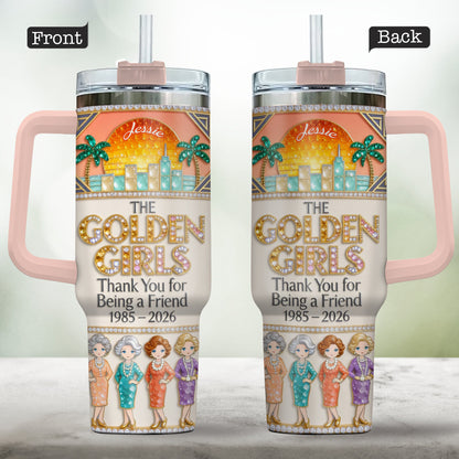 Thank You For Being A Friend - Personalized Tumbler With Handle