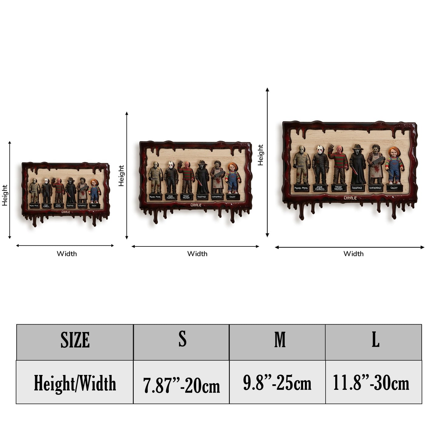 Horror Movie Fan - Personalized Horror Character Wooden Light Shadow Box