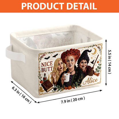 Nice Butt - Personalized Three Witches Rectangle Storage Basket