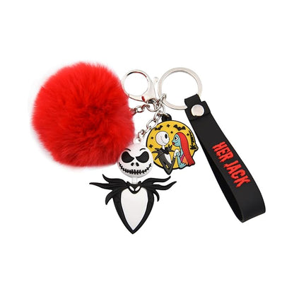 Horror Movie Figure Keychain with Plush & Bell