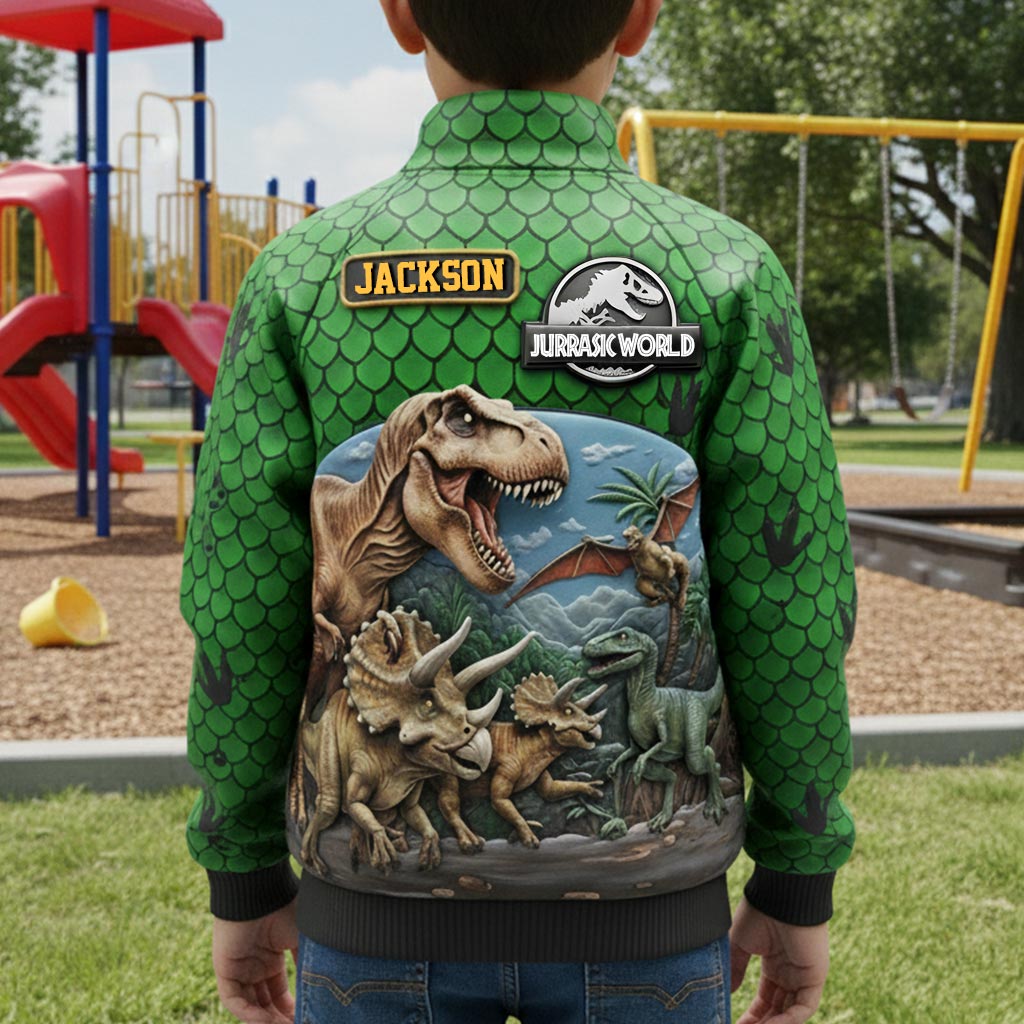 Dinosaur World - Personalized Kid Varsity Jacket