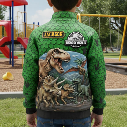 Dinosaur World - Personalized Kid Varsity Jacket