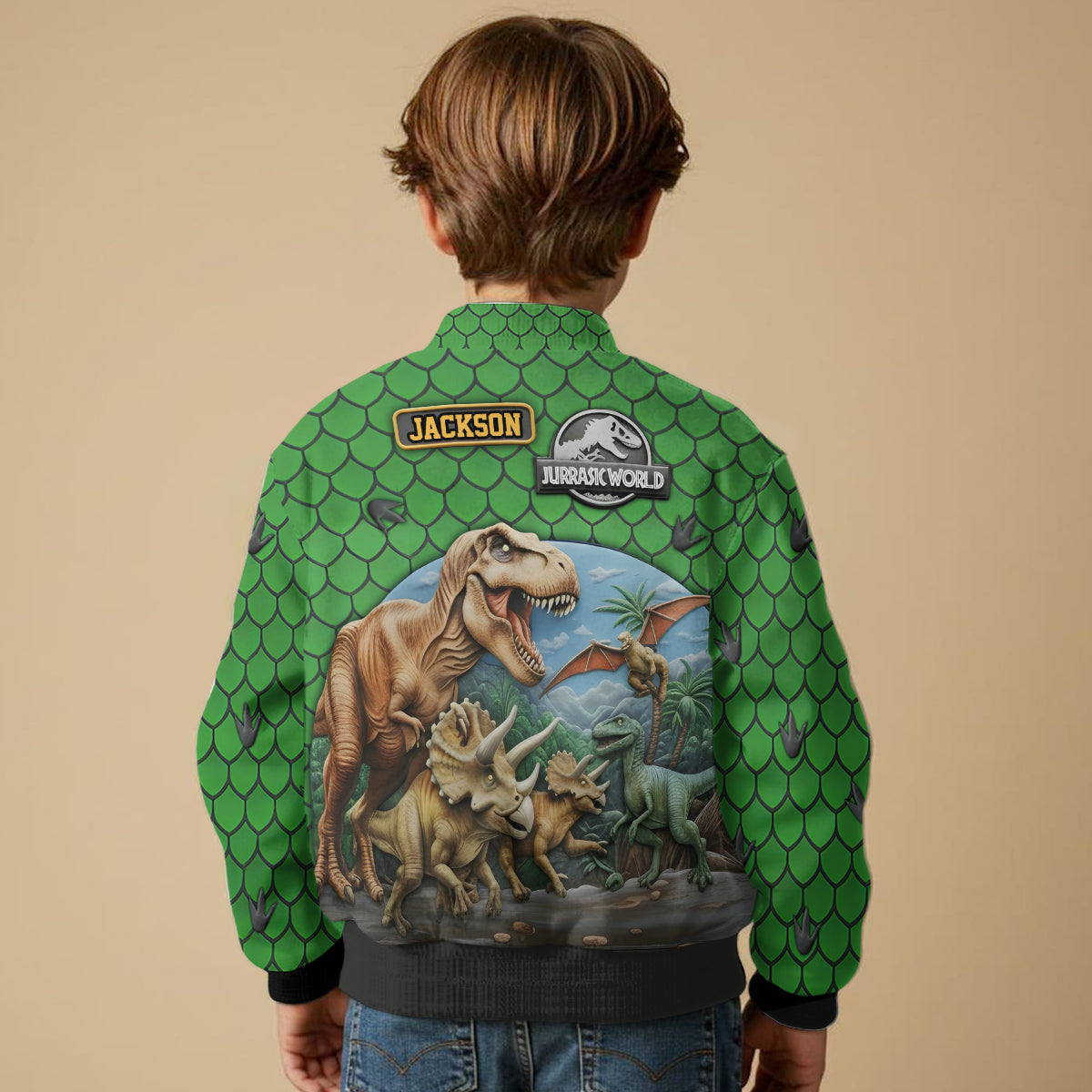 Dinosaur World - Personalized Kid Varsity Jacket