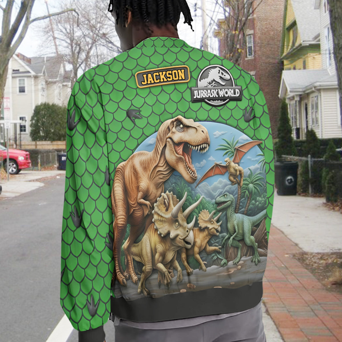 Dinosaur World - Personalized Kid Varsity Jacket