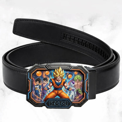 Strongest Warrior - Personalized Seven Balls Leather Belt With Shaped Buckle